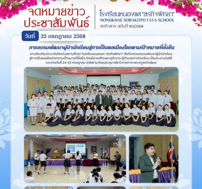 กิจกรรมอบรมพัฒนาผู้นำนักเรียนสู่การเป็นพลเมืองโลกตามเป้าหมายที่ยั่งยืน