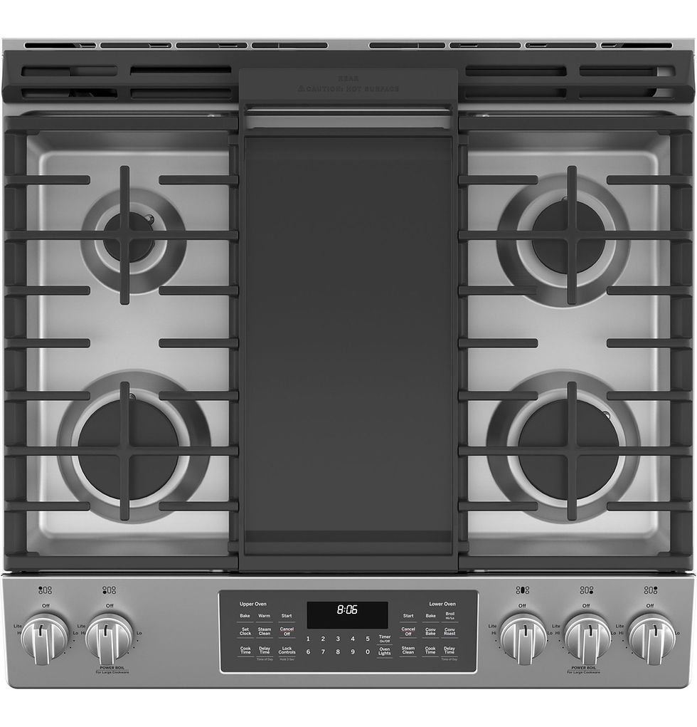 Thumbnail: GE® 30" SLIDE-IN FRONT CONTROL GAS DOUBLE OVEN RANGE STAINLESS - JCGSS86SPSS