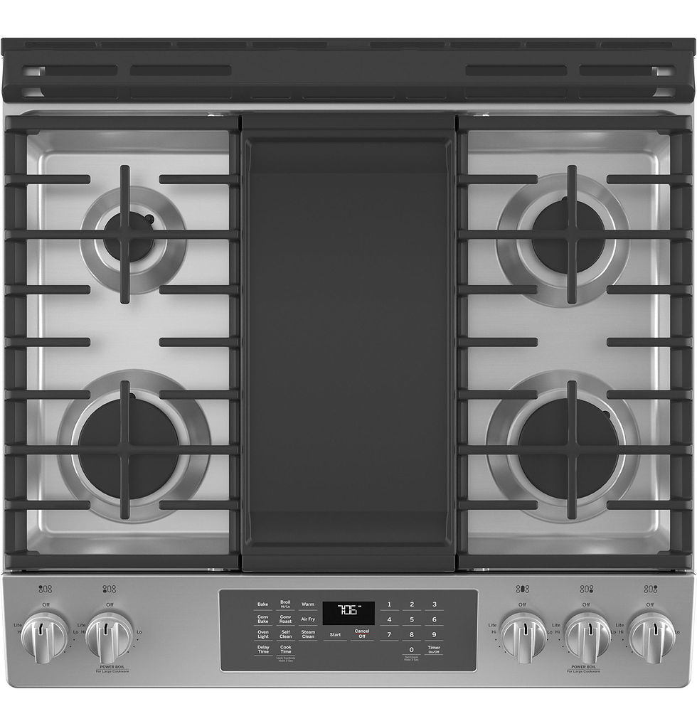 Thumbnail: GE 30" SLIDE-IN CONVECTION GAS RANGE WITH AIR FRY STAINLESS STEEL - JCGS760SPSS