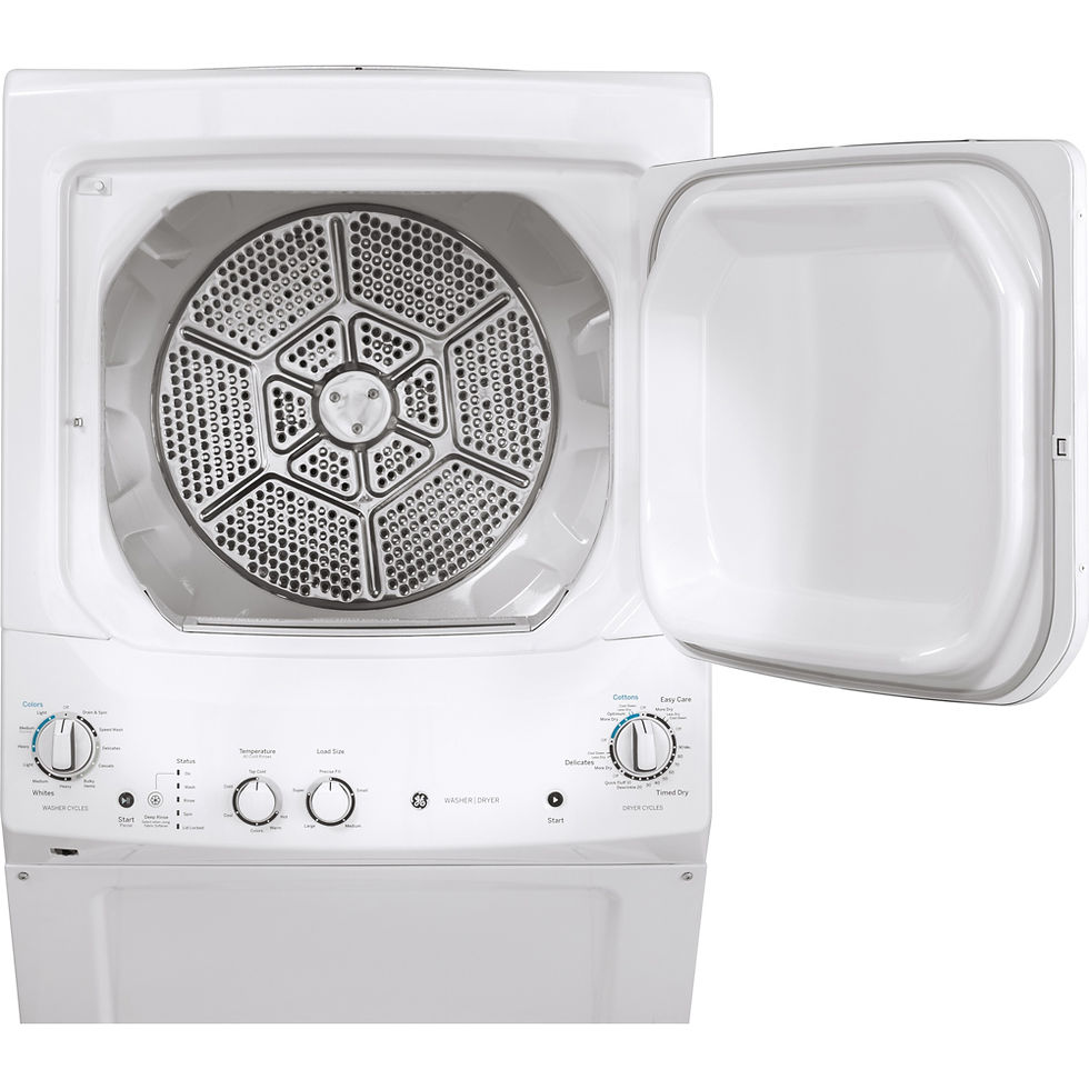 Thumbnail: GE 27" UNITIZED SPACEMAKER WASHER AND GAS DRYER WHITE - GUD27GSSMWW