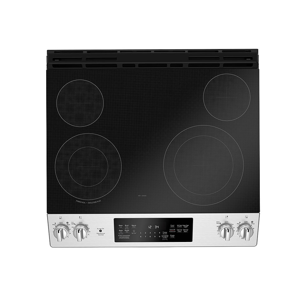 Thumbnail: GE 30" ELECTRIC SLIDE-IN FRONT CONTROL FAN CONVECTION RANGE - JCS830SMSS