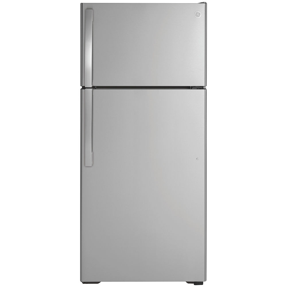 GE ENERGY STAR® 16.6 CU. FT. TOP-FREEZER REFRIGERATOR S.S. - GTE17GSNRSS
