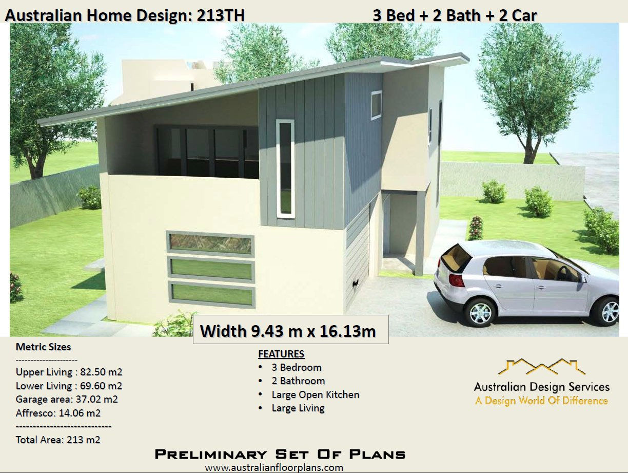 213 TH | Narrow Lot 2 Storey 3 Bed + Study :213.67 m2 | Preliminary Hou