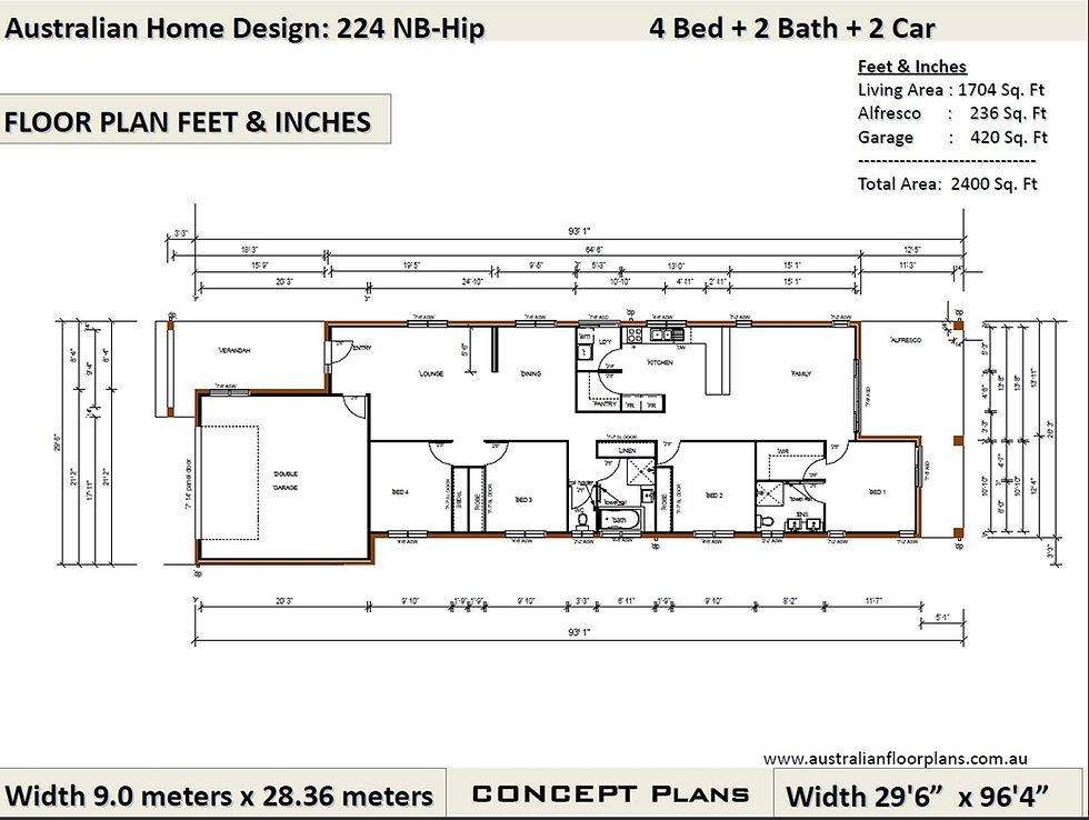 Thumbnail: Narrow Lot 4 Bed + Garage: 223.0 m2 2400 Sq.Foot |  224Zero Hip