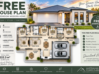 FREE 4 Bedroom House Plan – 222.3m²