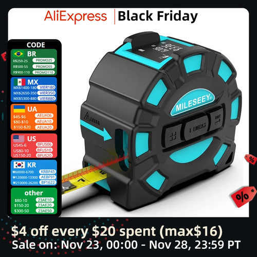 Mileseey DT11 Laser Tape Measure,40M 2In1 Digital Laser Meter