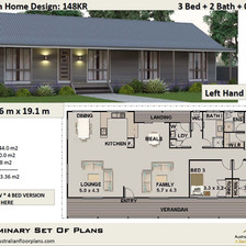 3 Bedroom Homestead House Plan148KR