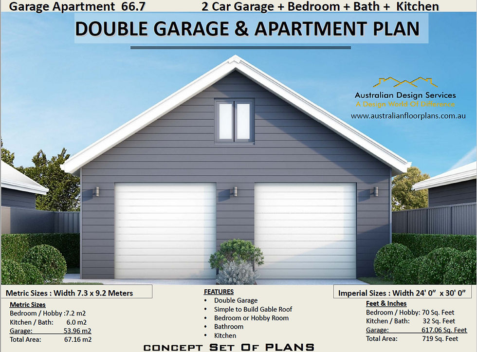 Thumbnail: Simple  Double Garage & Apartment Plans