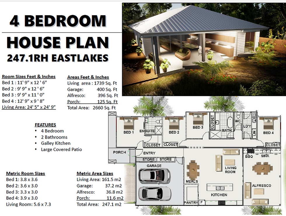 Thumbnail: Builders Marketing Package 4-bedroom House Plan: 247.1RH EAST