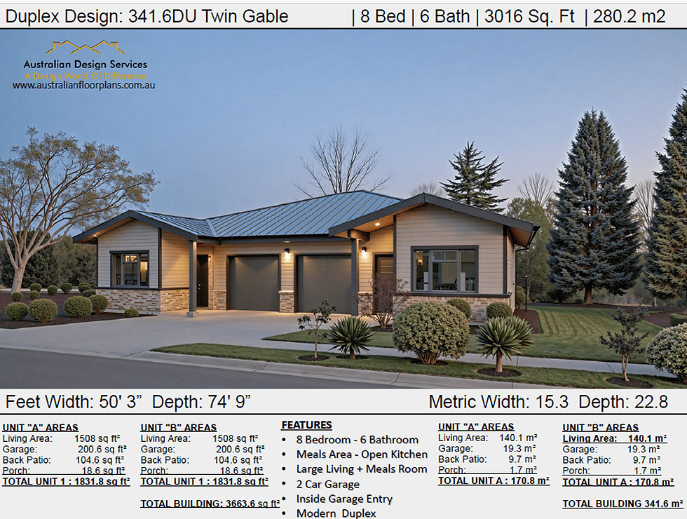 Thumbnail: Cape Cod with Contemporary Edge / Federation Duplex House Plan