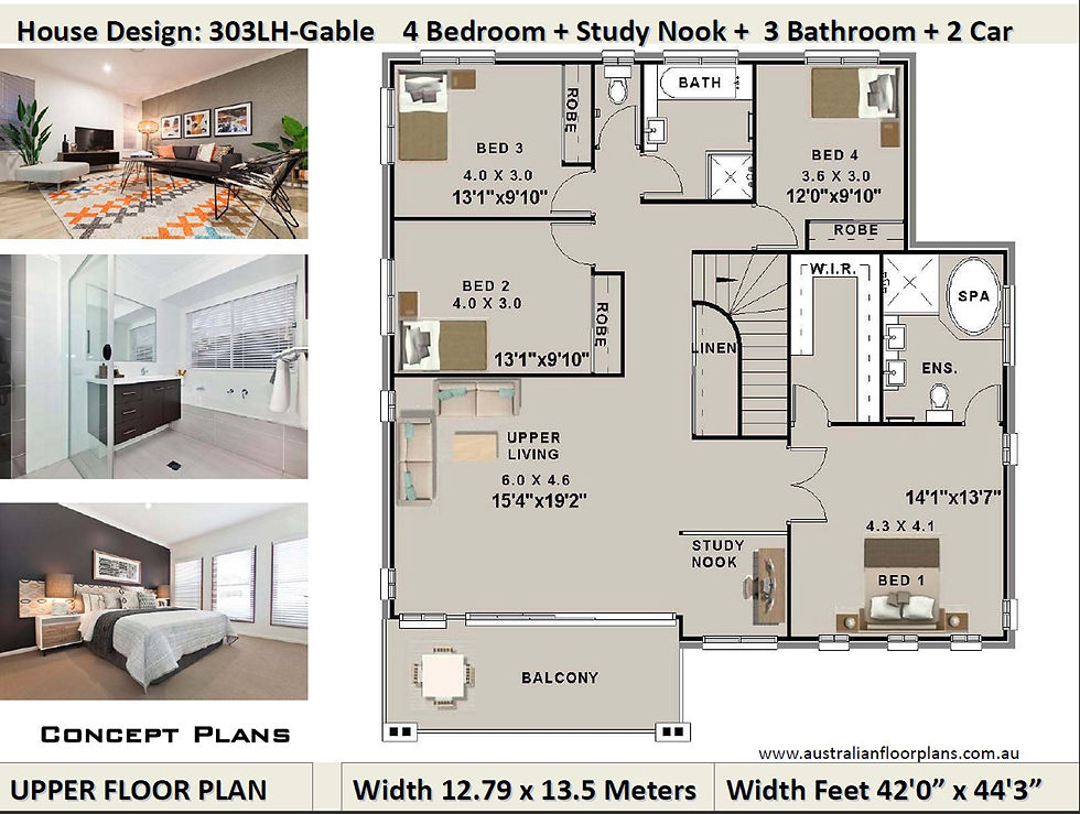 Thumbnail: 2 Storey House Plan 303 LH | Ranch 2 Storey 4 Bed+Study: 302.5 m2 | 3230 Sq Foot