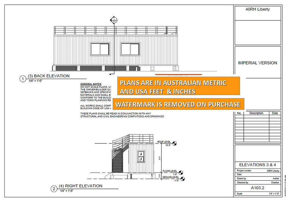 Thumbnail: Floor Plan#40RH Liberty: Space-Efficient Container Home Plan 1 Bed | 1 Bath