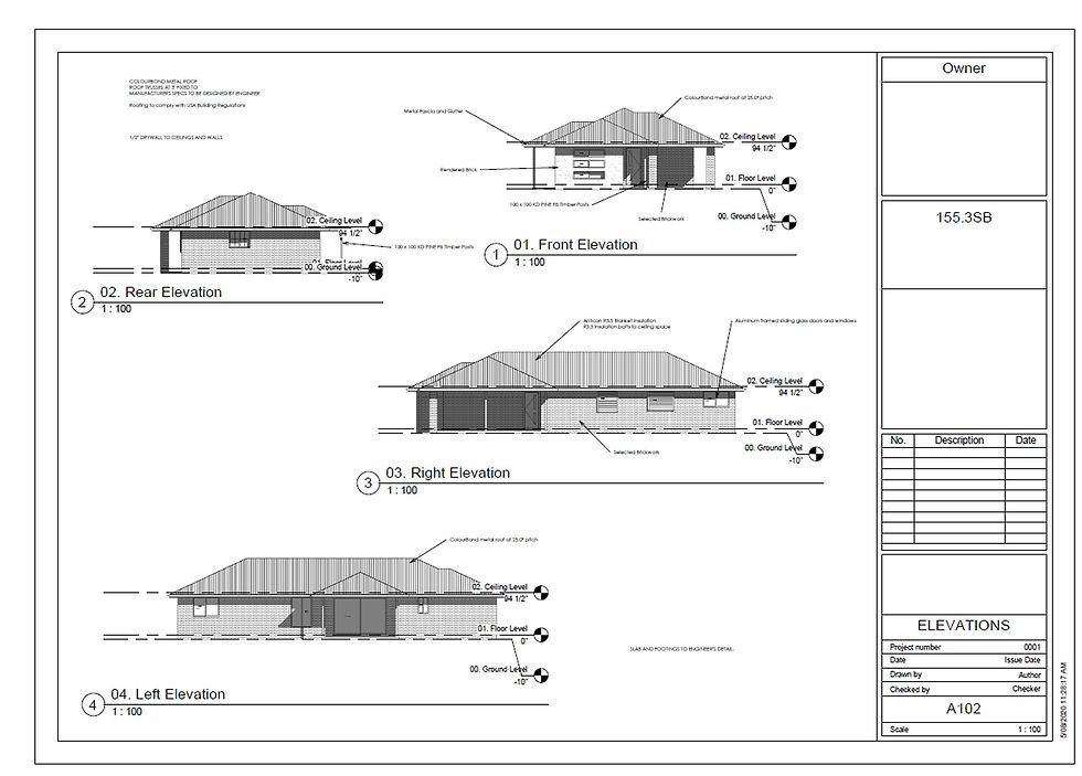 Thumbnail: 155.3 SB Narrow Lot 3 Bedroom Floor Plan :155.3 m2 | Preliminary House Plan Set