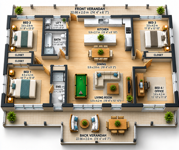 4 Bedroom Home with Office