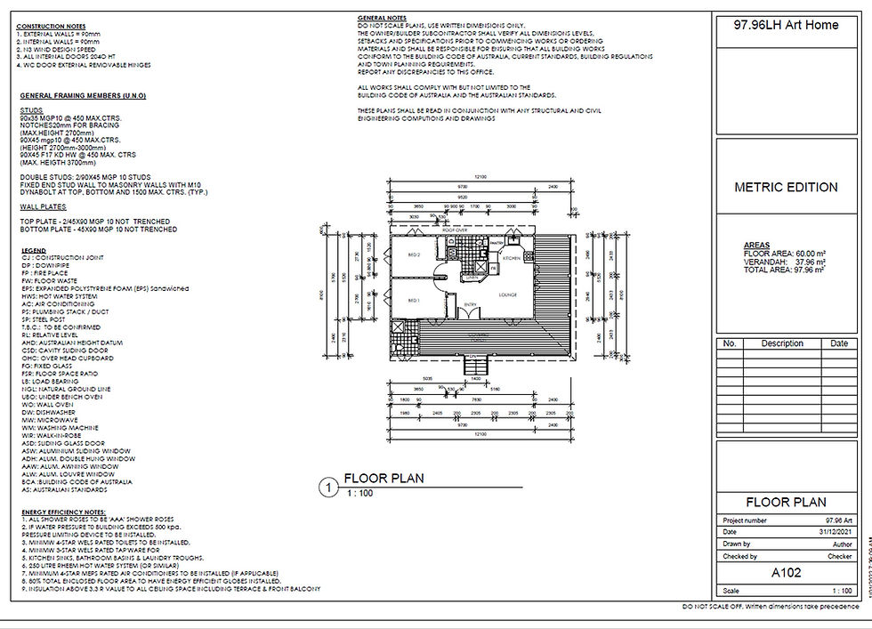 Thumbnail: Granny Flat House Plans Country Style : 97.96RH ART HOME