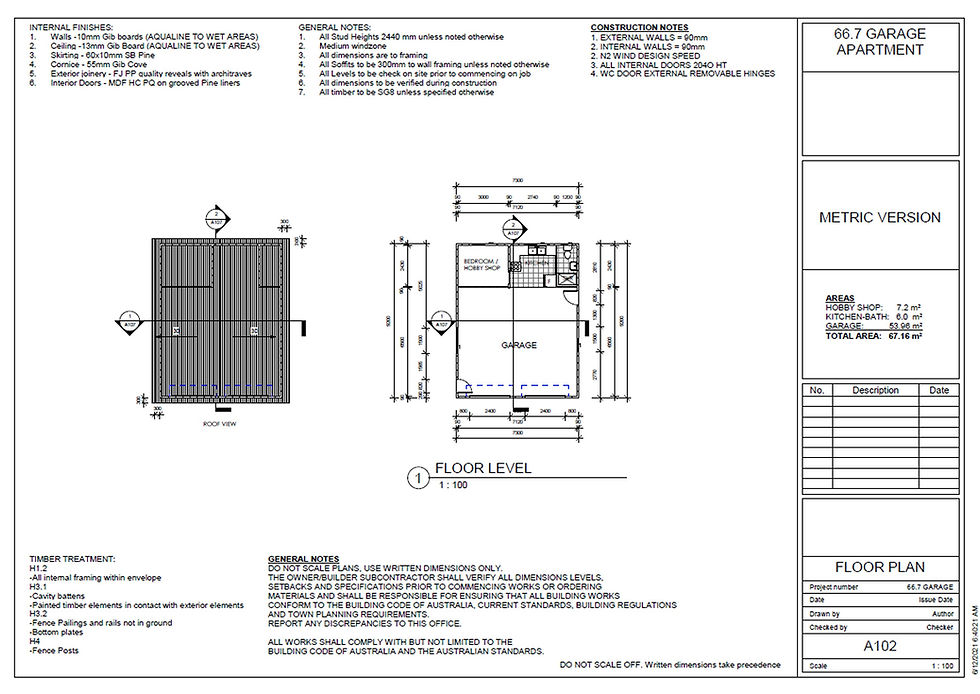 Thumbnail: 67.16 m2 | 719 Sq Ft | 1 Bed | 1 Bath | Garage Apartment 66.7