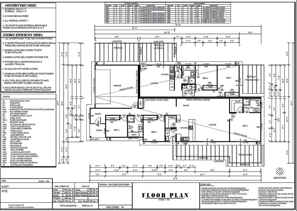 Thumbnail: Dual Key Skillion Roof 5 Bed + 3 Bath + 2 Cars Duplex Design - Concept Plans