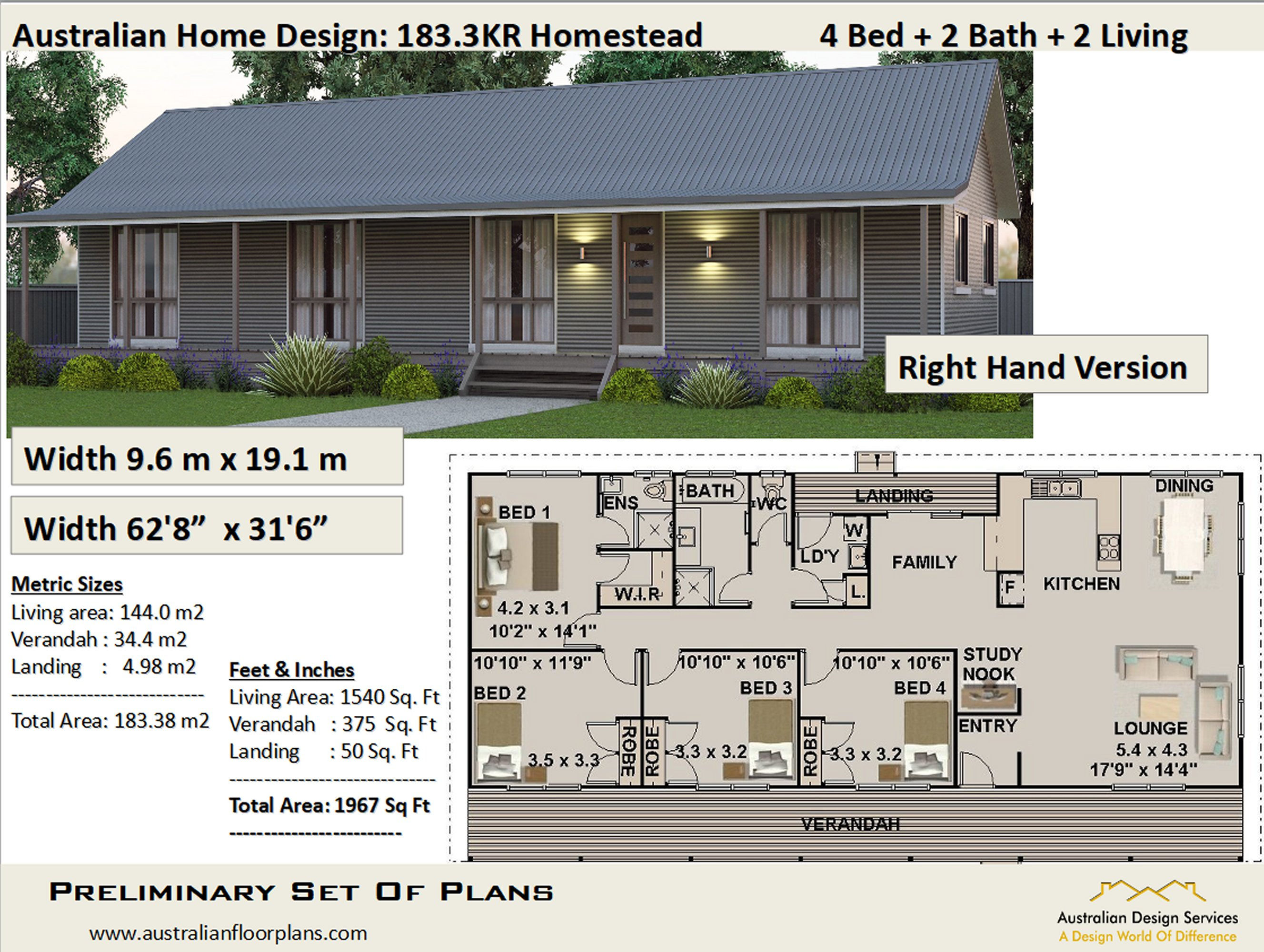 Ranch Style House Plans 4 BEDROOM !  | 183.3KRrh  House Plan