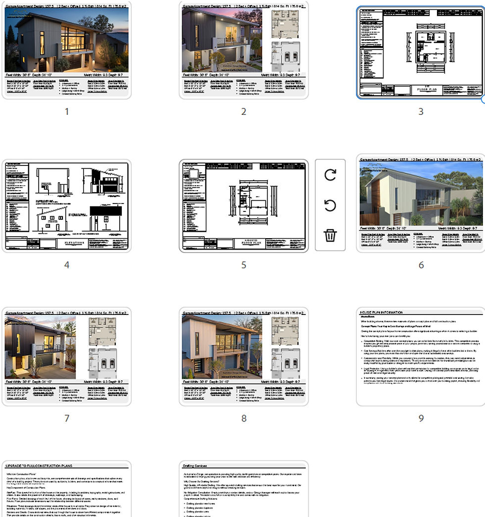 Thumbnail: 2 Bed + Office Garage Apartment | 157.5 m² Modern House Plan for Sale