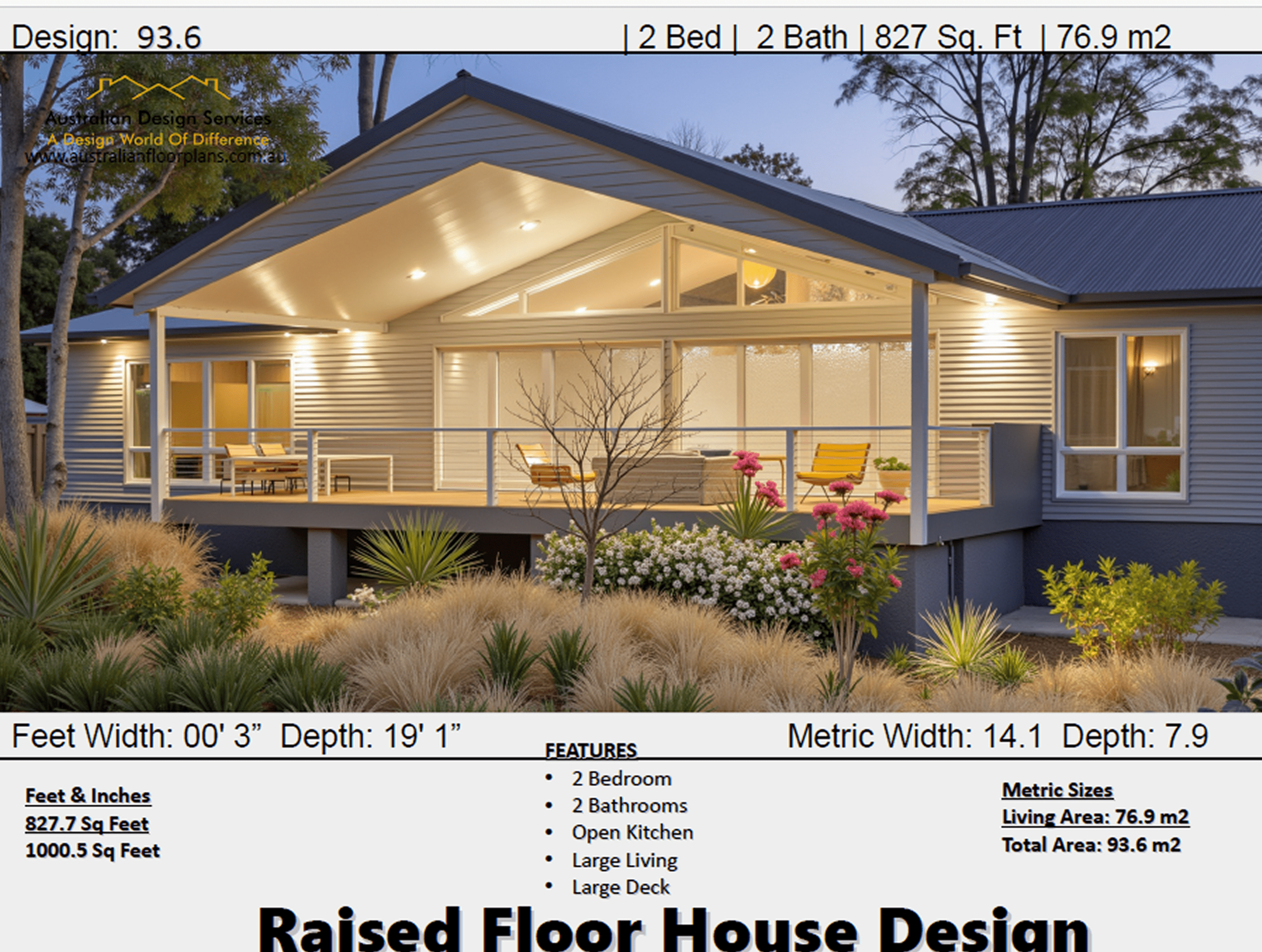 Elevated Living Design- 2 Bed | 2 Bath | 827 Sq. Ft | 76.9 m2