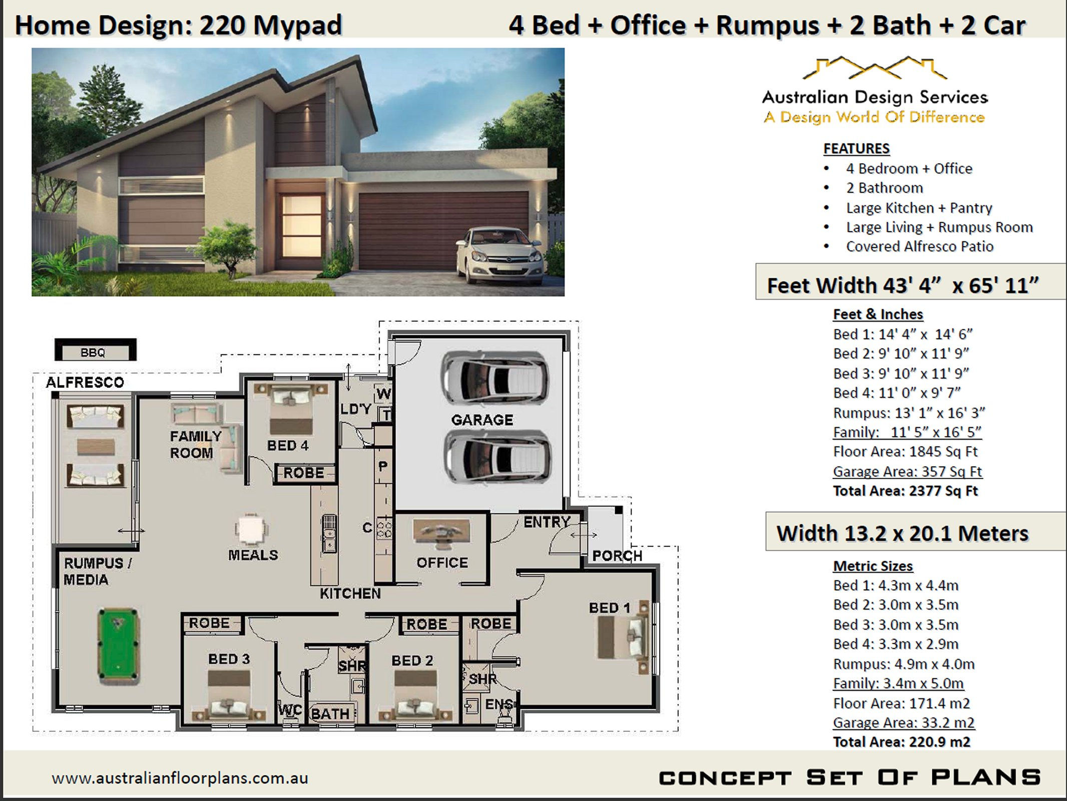 SMALL LOT 4 BEDROOM HOME DESIGN | 220 My Pad House Plan Set