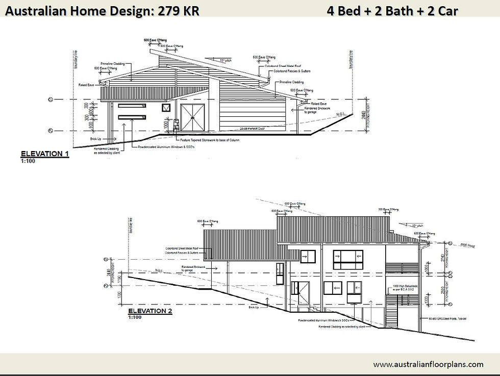 Thumbnail: kit homes for sloping blocks 3 or 4 Bed: 279.0 m2 | 279 KR House Plans