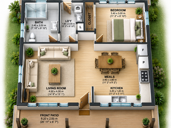 Introducing the Tranquil Nook – A Compact 1 Bedroom Country Home Design