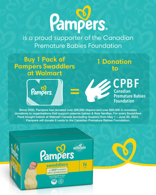 Pampers Canada, Walmart partner to support CPBF and Préma-Québec