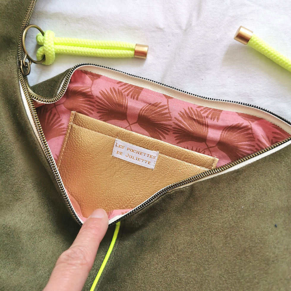 Miniature : Sac demi lune | BIG AXEL | Kaki/jaune fluo 