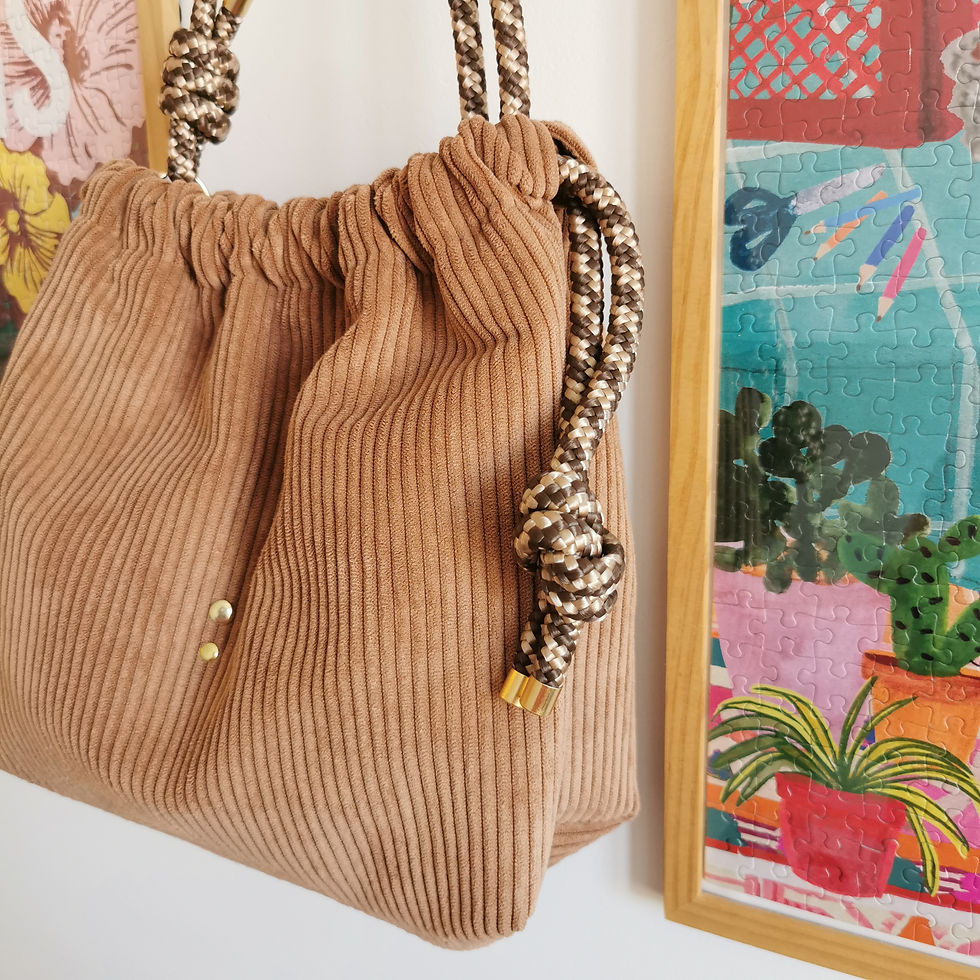 Miniature : Sac bourse | BIG CHARLIE | Velours côtelé camel 