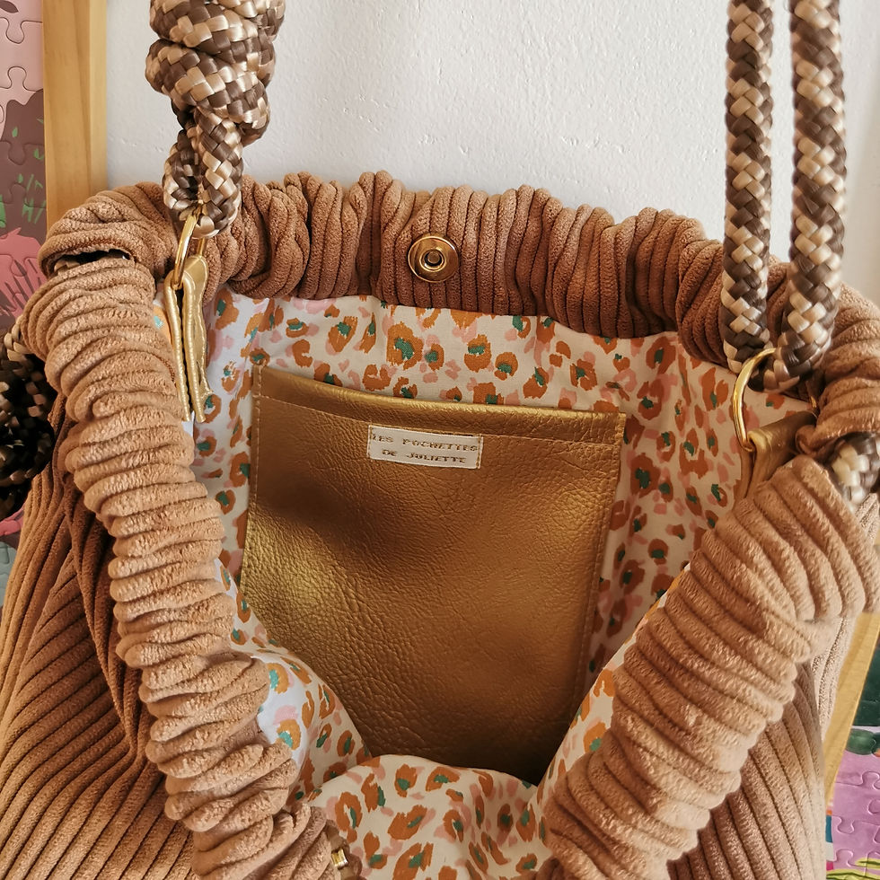 Miniature : Sac bourse | BIG CHARLIE | Velours côtelé camel 