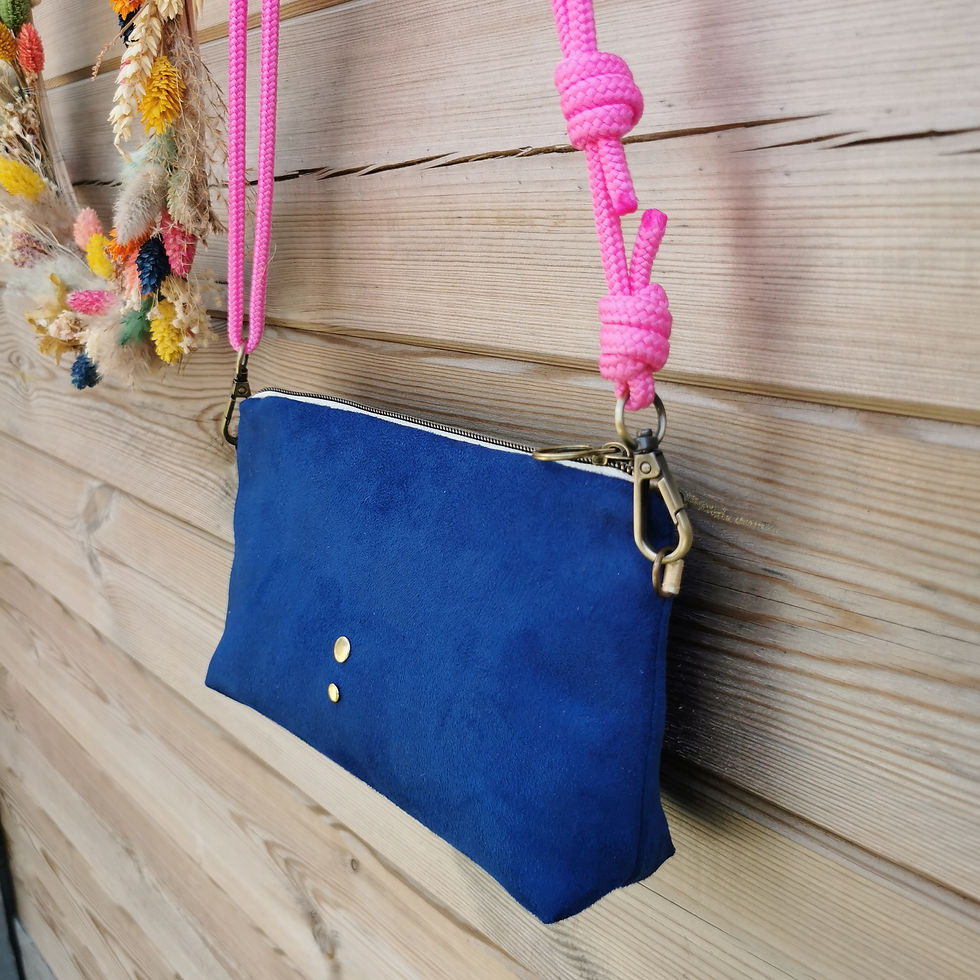Miniature : Sac pochette | JOSETTE |  bleu (Anse corde au choix) 
