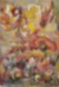 Peinture contemporaine jaune et orange de Florence Laurent
