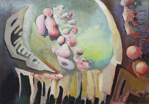 Peinture abstraite organique aux formes douces