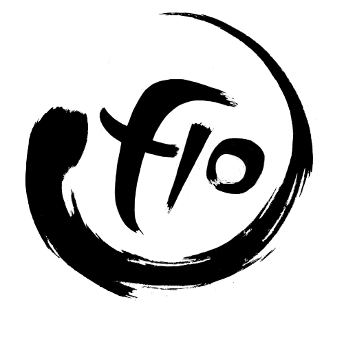 logo de l'artiste peintre FLO en forme de ensō - Florence Laurent -