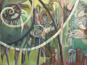 Peinture symbole de la double spirale de Florence Laurent (FLO)