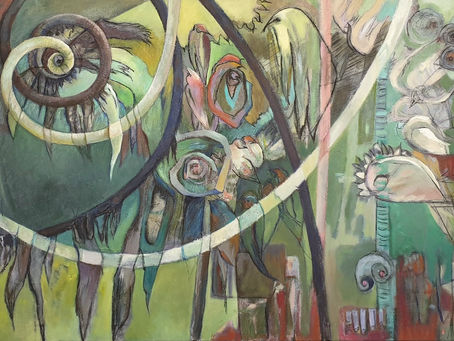 Peinture symbole de la double spirale de Florence Laurent (FLO)