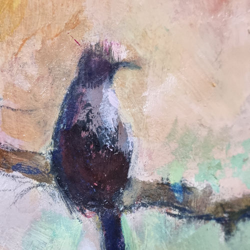 Miniature : Peinture Oiseau à l'acrylique de Florence Laurent (FLO)