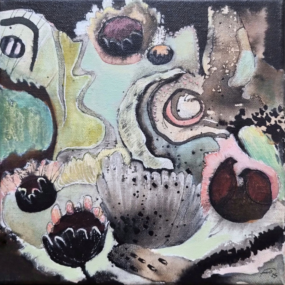 peinture fleurs abstraites