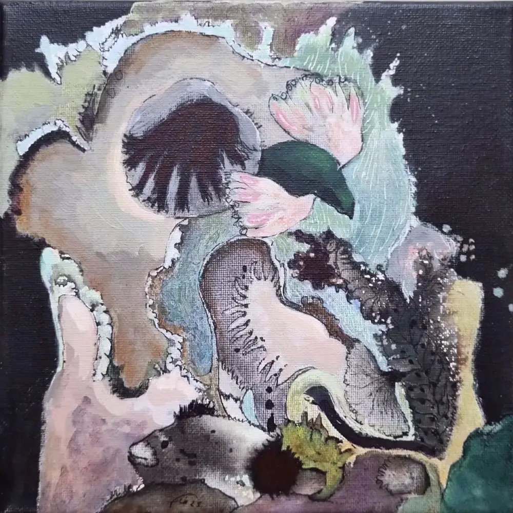 peinture acrylique sous marine imaginaire par FLO, Florence Laurent