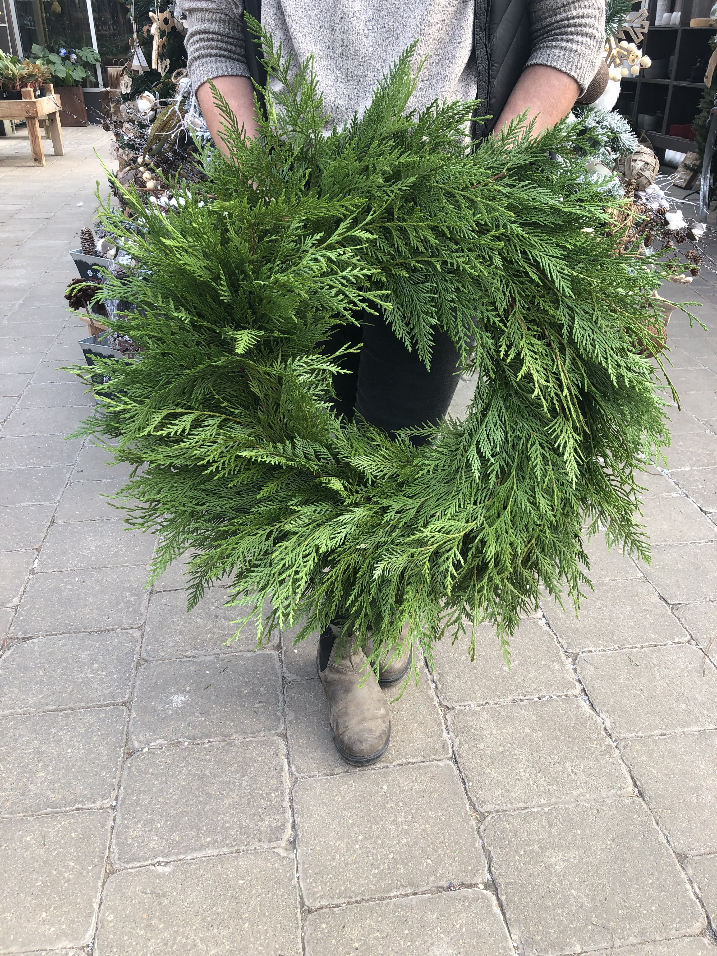 Dasher Wreath- Simple Elegant Cedar, 28" Round