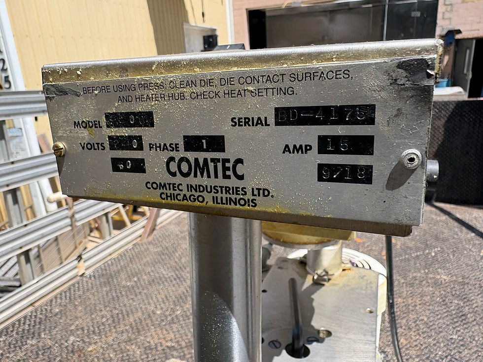 2018 Comtec 2200 Pie Press / Dough Press / Tart Press - Includes 11" Die Set