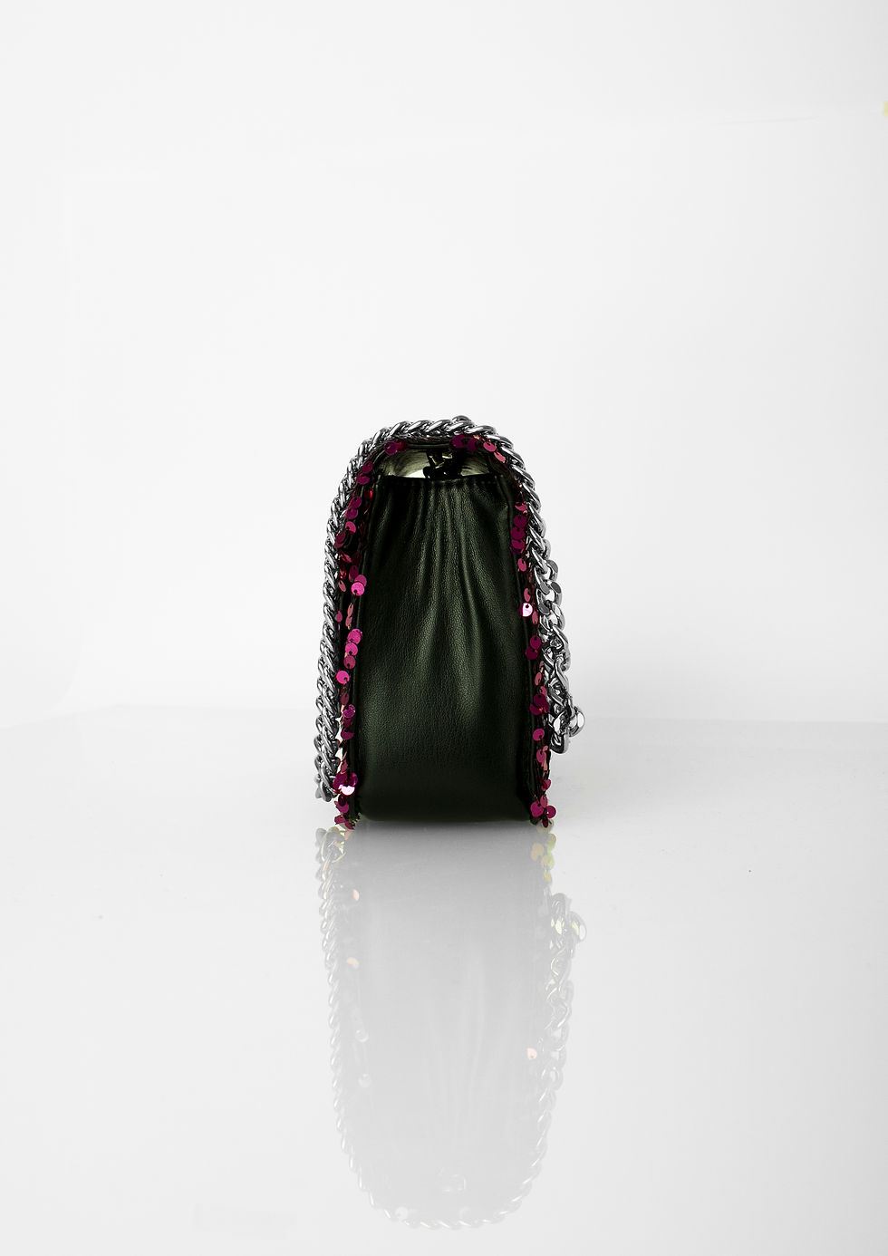 Miniature : Sac bandoulière à sequins fuchsia