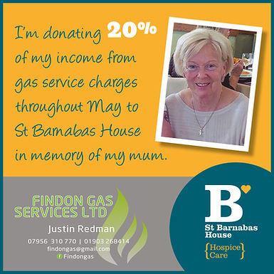 I am donating 20% of my income from gas service charges throughout May to St Barnabas House in memory of my Mum.