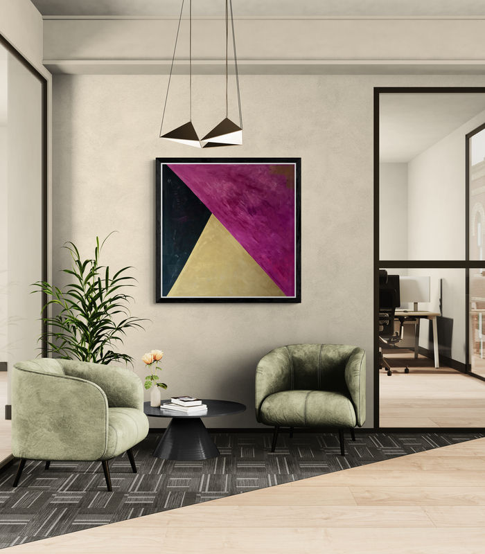 Thumbnail: Modern fuchsia and gold artwork for dark walls and minimalist interiors