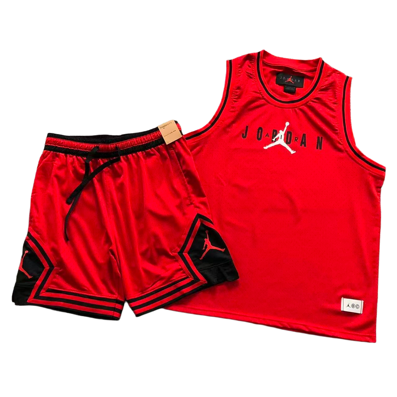 Men's Sport Dri-FIT Mesh Basketball Set - Gym Red Tank Top & Shorts Kit