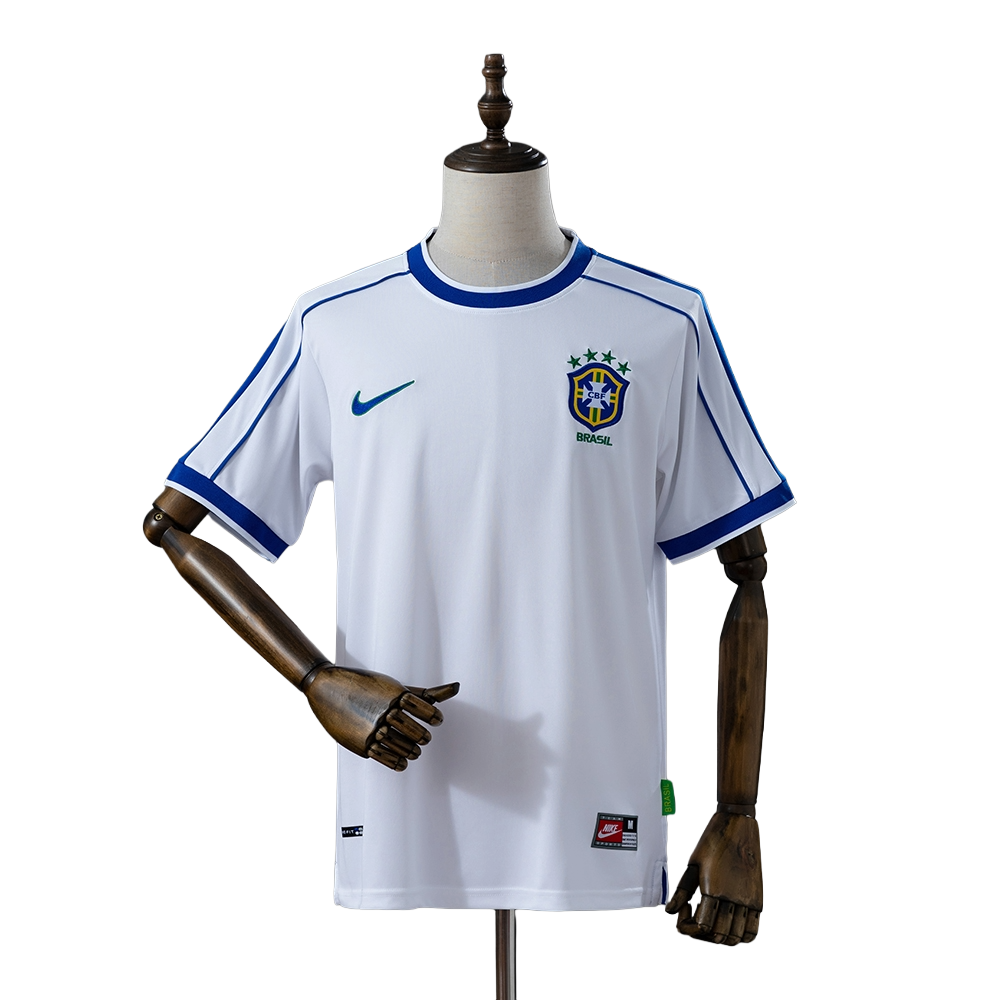 1998 Brazil national football team Away Retro Soccer Jersey Shirt