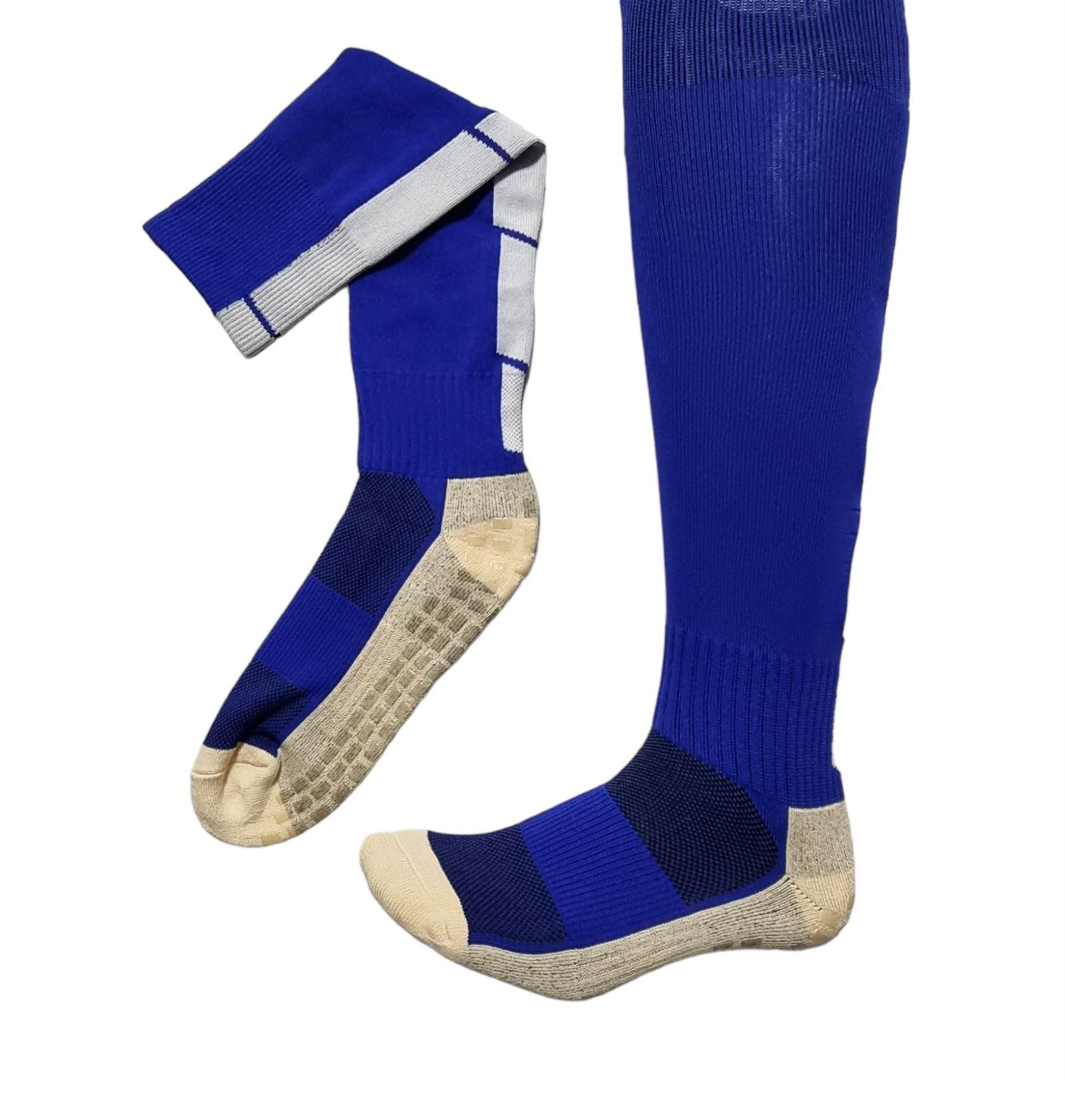 Crew Sports Socks Grip TGS Full-Length Adult Size Large Blue BNWT