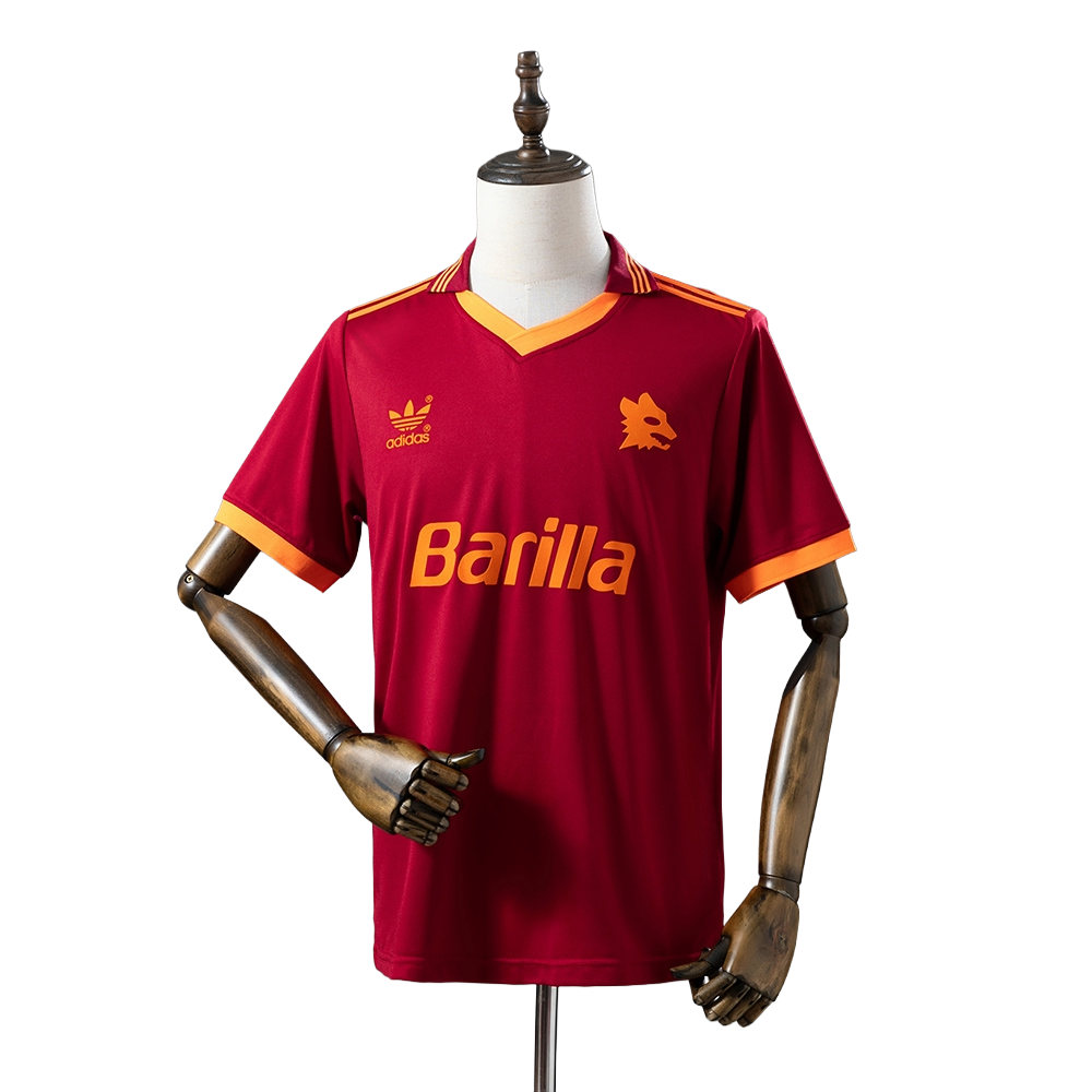1991–1992 AS Roma Home Football Shirt Soccer Jersey