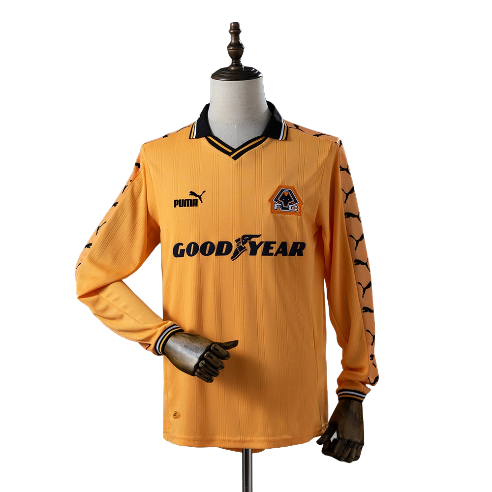 1998-99 Wolverhampton Wanderers Football Club Home L/S Retro Soccer Jersey